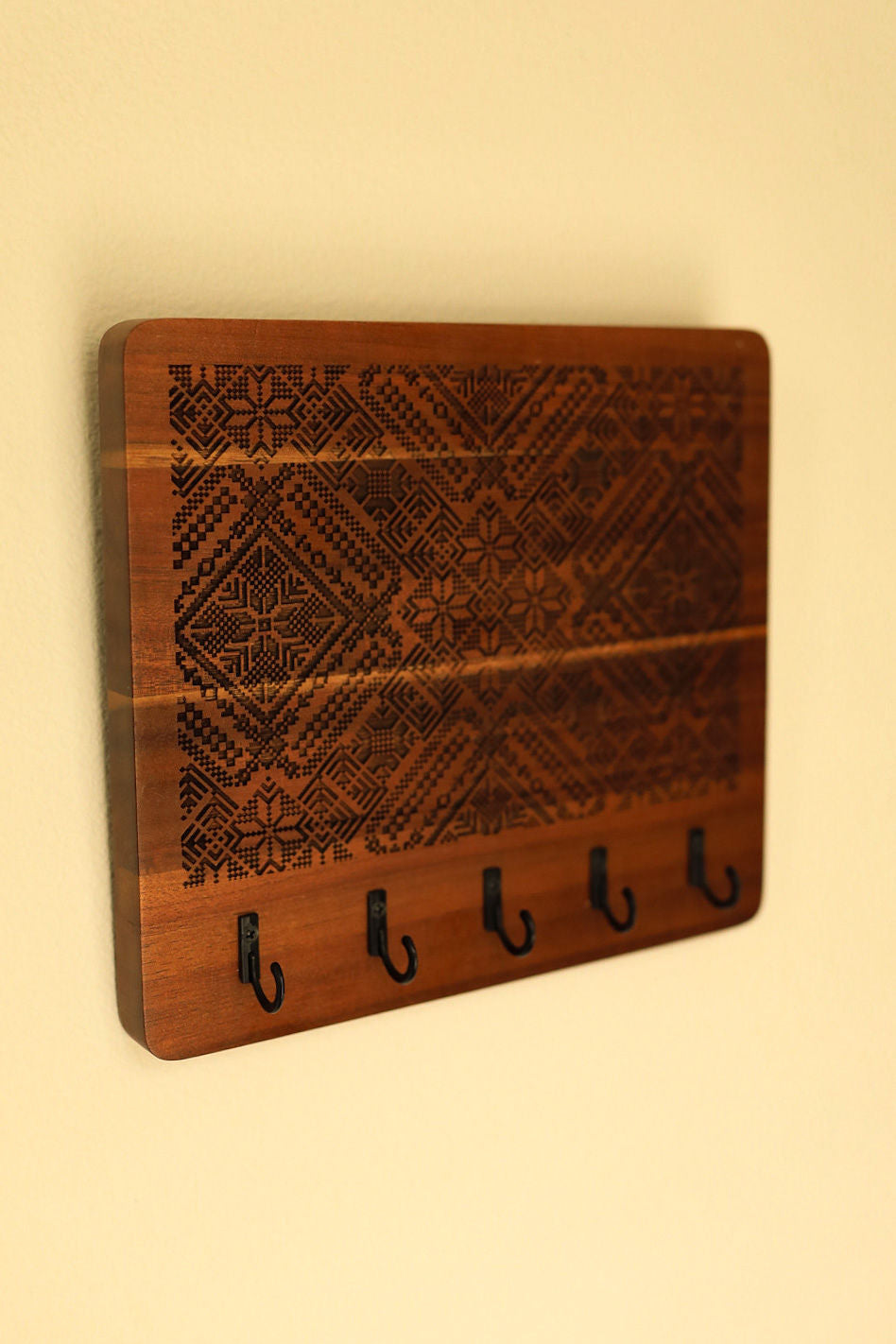 Engraved Wooden Key Holder