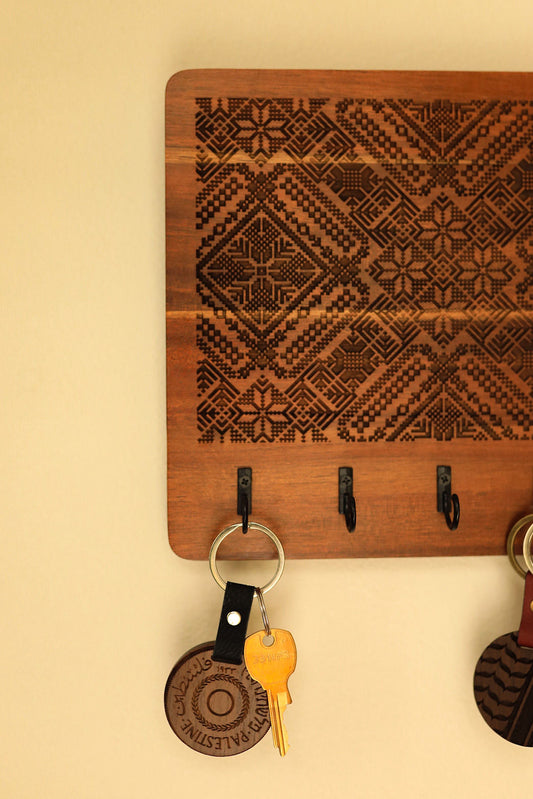 Engraved Wooden Key Holder