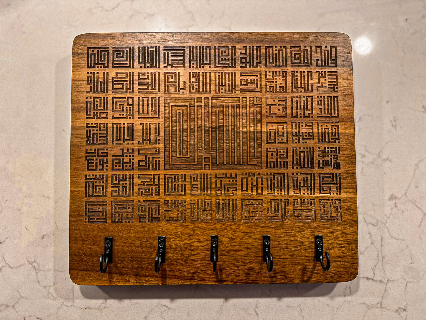 Engraved Wooden Key Holder