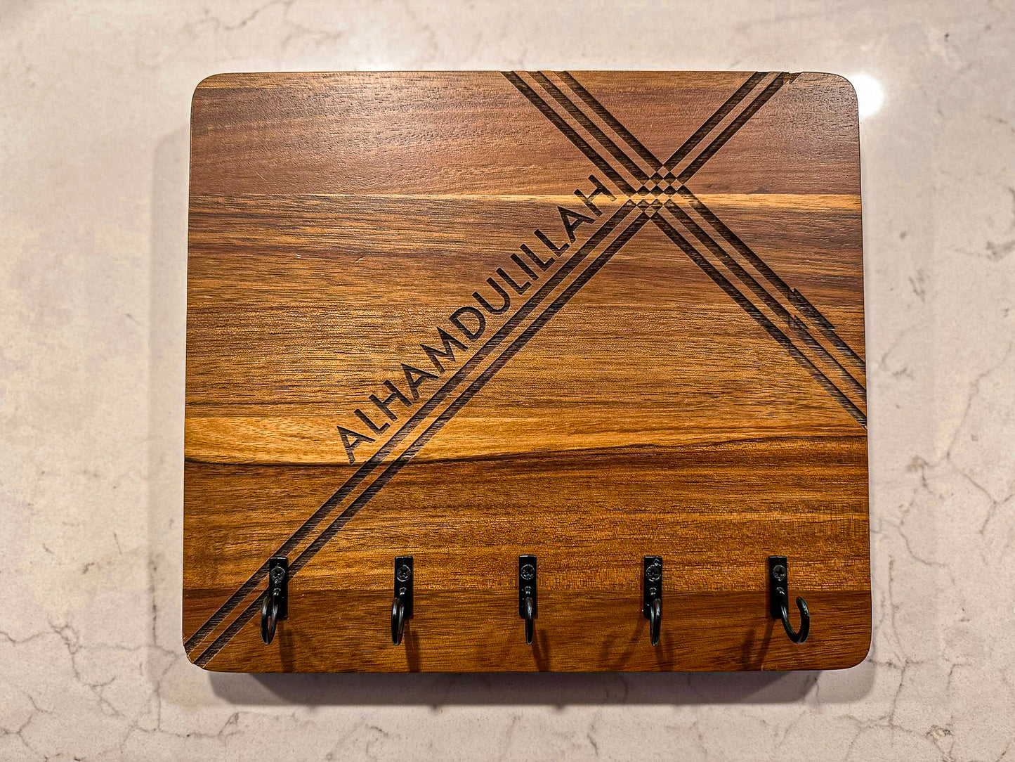 Engraved Wooden Key Holder